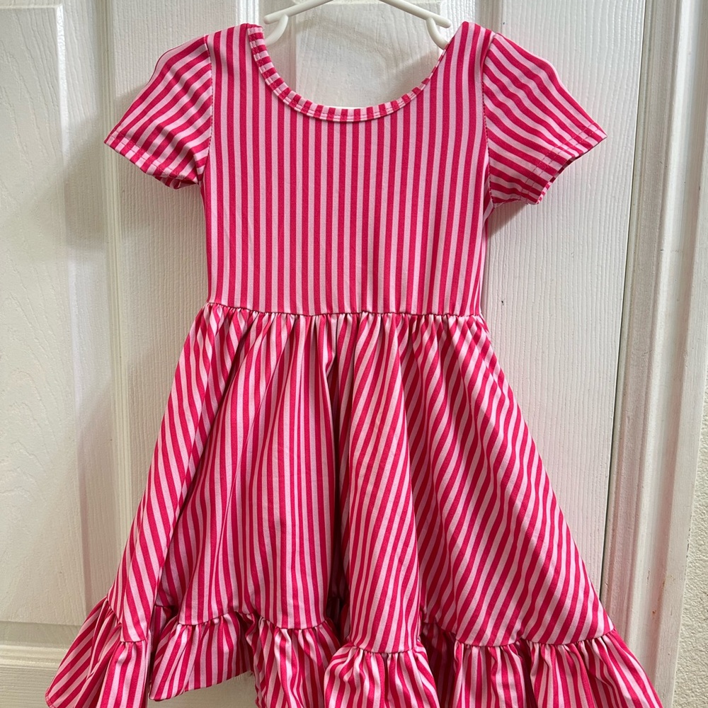 Little Stocking Co. Pink Striped Dress (3T)
